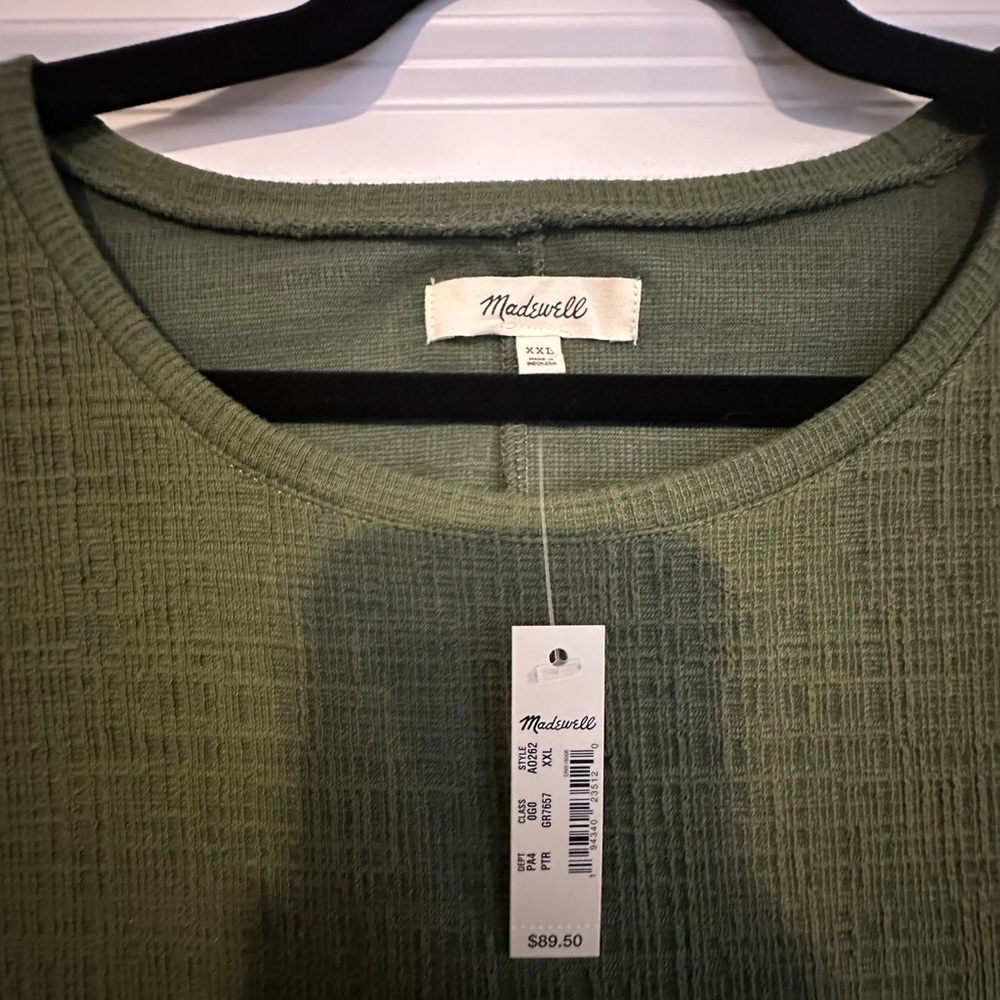 NWT Madewell Olive Textured Dress - Picture 3 of 4